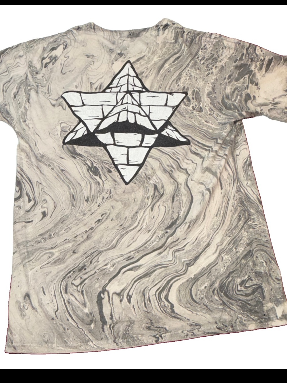 Pyramid Country Skateboards RARE GRAY SWIRL T-Shirt MEN’S L Stone Pyramid Star